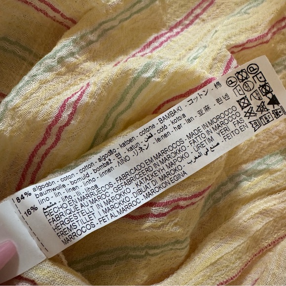 Zara Kids Youth Girls Pastel Striped Swim Cover Up Linen/Cotton Blend 12/14 NWT - Picture 5 of 6